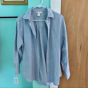 Oversized striped button down